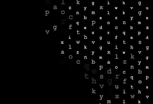 Dark silver, gray vector template with isolated letters.