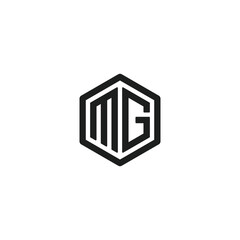 Letter MG Logo Design Hexagon for Company, Business