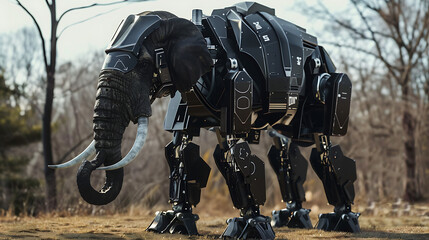 an elephant with an armored body