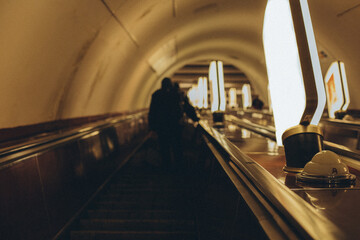 escalator in subway station
