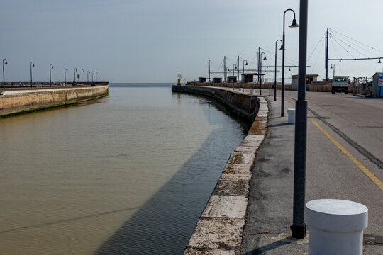 Water canal and pier in the sea, next to Calata Caio Duilio, 61121 Pesaro PU, Italy