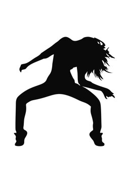 dansing girl  vector sihlouette
