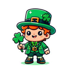 vector cute character celebrate st patrick's day cartoon vector flat isolated illustration