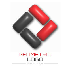 3d geometric logo. A template for a brand, sticker, sticker, or pictogram. Social network icon, identifier, corporate design idea