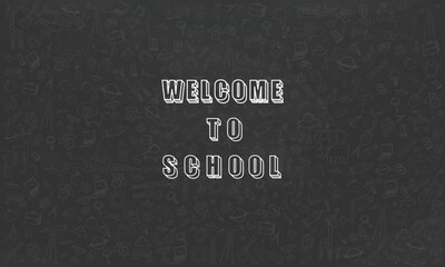 Blank white worksheet exercise book and welcome to school vector design.