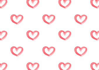 水彩のレッドのハートのシンプルな背景イラスト