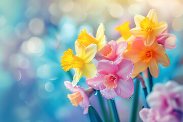 Spring Blooms with Daffodils, Tulips, and Hyacinths