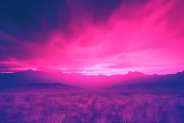 Photo sur Plexiglas Roze 4K Digital grainy gradient with a Magenta soft noise effect. A unique blend of vintage vibes and lo-fi VHS