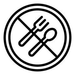 Don't eat during ramadan single isolated icon in outline style