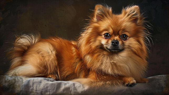 cheerful and charming demeanor of a Pomeranian in a hyperrealistic image