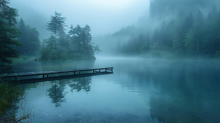 The quiet reflection of lakes at twilight, documentary photography - (1)
