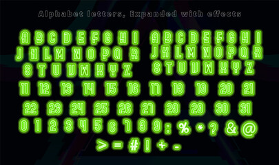 Neon Green Alphabet Letters