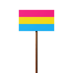 Schild mit der Pansexuell-Pride-Flagge