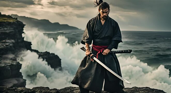 Red Samurai Warrior: Ancient Bushido Fighting Spirit