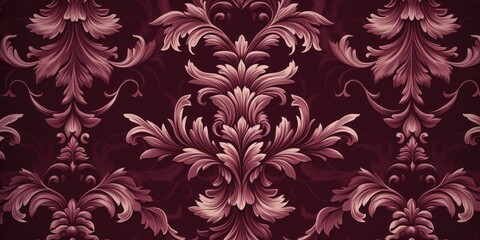 A Burgundy wallpaper with ornate design, in the style of victorian, repeating pattern vector illustration