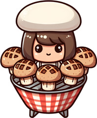 Grilled Mushrooms - 구운 버섯. Generative AI