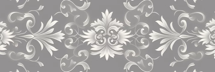 Foto op Canvas A Gray wallpaper with ornate design, in the style of victorian, repeating pattern vector illustration © Michael