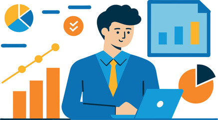 Financial data analysis for businessmen, economic and growth diagrams, stock market exchange data, investment analysis, growth earning revenue concept, and data charts and graphs used in businessman 