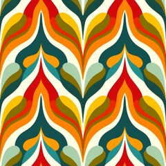 Seamless abstract geometric colorful pattern background,minimal retro style