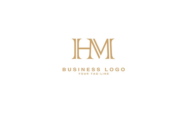 alphabet Letters HM, MH ,  Initials Logo Monogram