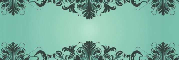 A Mint wallpaper with ornate design, in the style of victorian, repeating pattern vector illustration