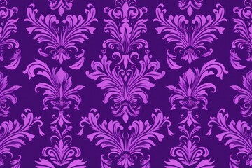 Fototapeta na wymiar A Purple wallpaper with ornate design, in the style of victorian, repeating pattern vector illustration