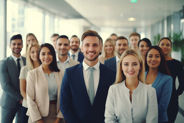 Confident Business Professionals Smiling Directly at Camera in Workplace Environment