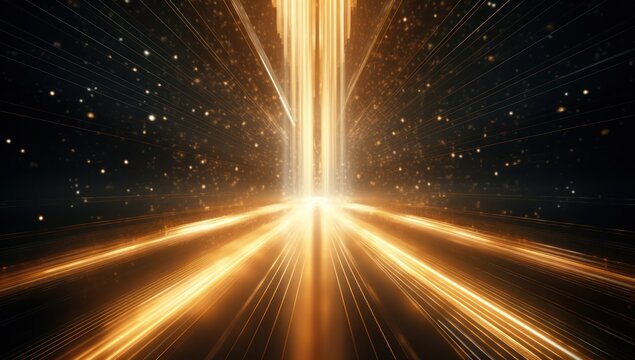 Abstract light walkway with light streams