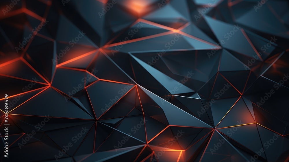 Poster Abstract composition of black and orange shapes. Suitable for design projects