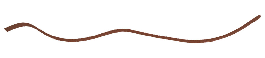 Brown stroke brush isolated on transparent background.