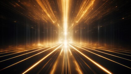 Abstract light walkway with light streams