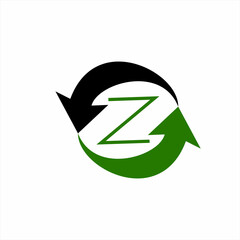 Recycling logo design with letter Z.