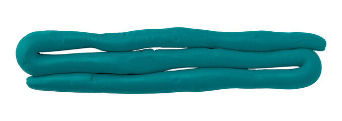 Green plasticine isolated on transparent background.