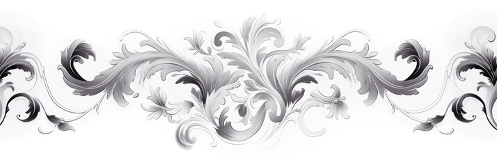 A White wallpaper with ornate design, in the style of victorian, repeating pattern vector illustration