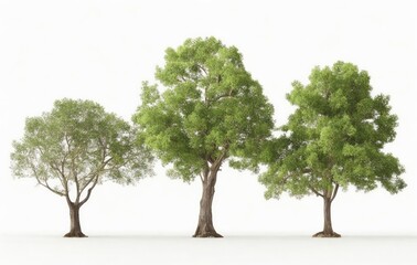 Fototapeta na wymiar Group trees isolated on white background.