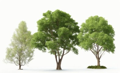 Obraz premium Group trees isolated on white background.