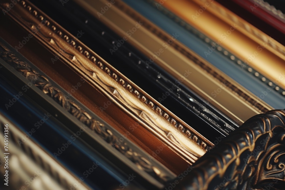 Aufkleber close up view of various colorful picture frames. ideal for interior design projects