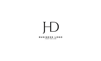 HD, DH, H, D, Abstract Letters Logo Monogram
