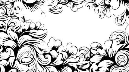 frame, floral, border, vintage, vector, decoration, flower, ornament, design, illustration, pattern, black, swirl, card, wedding, ornate, banner, art, decor, invitation, leaf, element, style, scroll, 