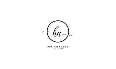 HA, AH, H, A, Abstract Letters Logo Monogram