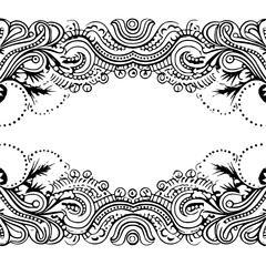 frame, floral, border, vintage, vector, decoration, flower, ornament, design, illustration, pattern, black, swirl, card, wedding, ornate, banner, art, decor, invitation, leaf, element, style, scroll, 