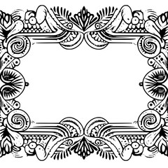 frame, floral, border, vintage, vector, decoration, flower, ornament, design, illustration, pattern, black, swirl, card, wedding, ornate, banner, art, decor, invitation, leaf, element, style, scroll, 