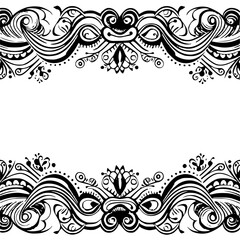 frame, floral, border, vintage, vector, decoration, flower, ornament, design, illustration, pattern, black, swirl, card, wedding, ornate, banner, art, decor, invitation, leaf, element, style, scroll, 