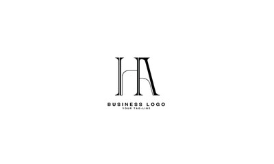 HA, AH, H, A, Abstract Letters Logo Monogram