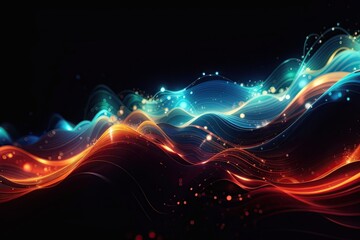 Abstract Waves technology background, created by ai generated