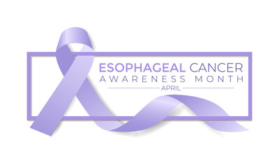 Esophageal Cancer Awareness Month. Periwinkle Color Ribbon Isolated On white Background. Greeting card, Banner poster, flyer and background design.