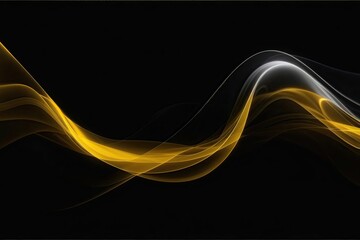 yellow and black background with a wave,  created by ai generated