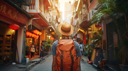 Fototapeta premium exploring a urban environment