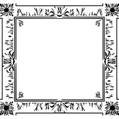 frame, floral, border, vintage, vector, decoration, flower, ornament, design, illustration, pattern, black, swirl, card, wedding, ornate, banner, art, decor, invitation, leaf, element, style, scroll, 