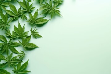 Marijuana top view copy space